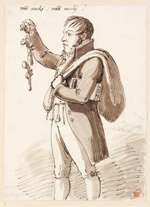 Pisztolyokat kínáló ócskás alkotó: Johann Christian Reinhart