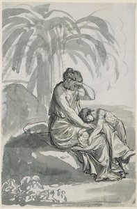 Hágár és Izmael a sivatagban alkotó: Johann Christian Reinhart