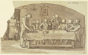 Művésztréfa egy római osteriában alkotó: Johann Christian Reinhart