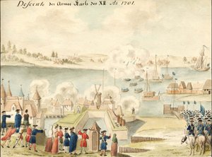 XII. Károly átkel a Dünán 1701, 1770-1780 alkotó: Johann Christoph Brotze