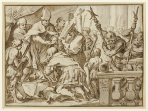Nagy Ottó koronázása a milánói Szent Ambrogio-templomban alkotó: Johann Christoph Storer