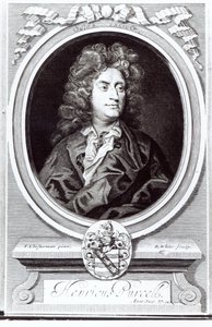 Henry Purcell (1659-95) angol zeneszerző portréja, R. White metszete, 1695