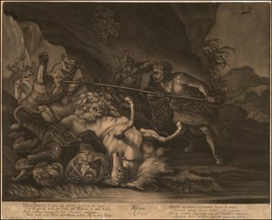 Ca. 1770 Afrika allegorikus metszete