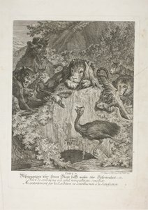 V. mese, ötödik tábla az Instructive Fables of the Realm of theire-ből alkotó: Johann Elias Ridinger