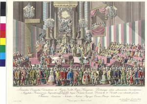 II. Leopold császár koronázása magyar királlyá Pozsonyban, 1790. november 15-én (rézmetszet)
