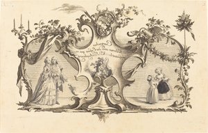 Modern patronok gyerekekkel, akik Augsburg módozatait képviselik alkotó: Johann Esaias Nilson
