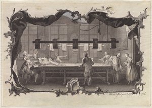Biliárdozó hölgyeim és uraim alkotó: Johann Esaias Nilson