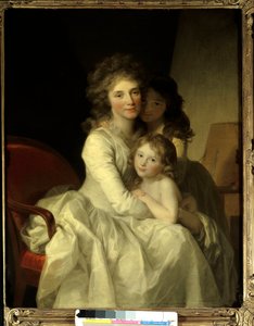 Sophie Muller és két lánya Johann Friedrich August Tischbein (1750-1812) festménye 1792 Párizs környékén, Dekoratív Művészeti Múzeum