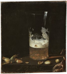 Csendélet söröspohárral és dióval alkotó: Johann Georg Hainz