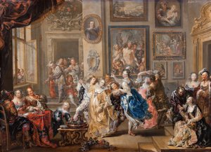 Táncos jelenet a palotában, 1730 körül (olaj, réz) alkotó: Johann Georg Platzer