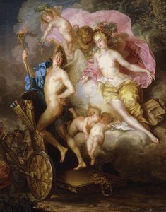 Vénusz és Ámor diadala Cupido szekerével,