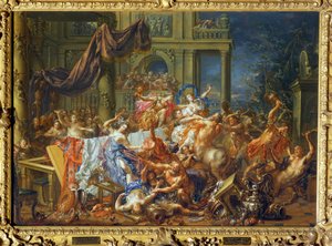 A kentaurok és a lapithok, egy legendás thassaliai törzs közötti csata ... alkotó: Johann Georg Platzer