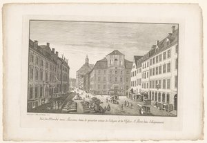 Kilátás a kölni halpiacra a Sint-Petruskerk-kel Kilátás a halpiacra, Köln óvárosában és az Eglise St. Pierre, dans l