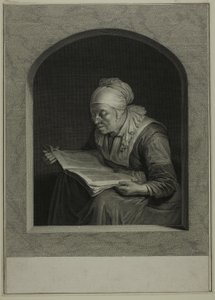 La Liseuse (Egy olvasó nő) alkotó: Johann Georg Wille
