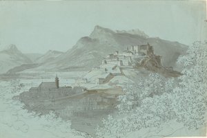 Salzburg látképe, 1820-as évek.