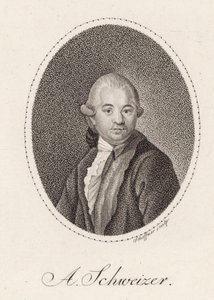 Anton Schweitzer zeneszerző portréja 1735-1787, 1785. alkotó: Johann Gottfried Scheffner