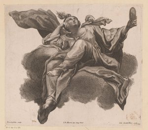 Prudentia tükörrel a kezében alkotó: Johann Gottfried Thelott