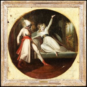 Leonora felfedezi Alonzo tőrét alkotó: Johann Heinrich Füssli