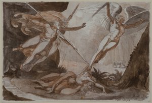Sátán, akit Ithuriel lándzsája érintett alkotó: Johann Heinrich Füssli