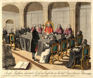 Joseph Balsamo, comte de Cagliostro, az inkvizíció előtt Rómában, 1791. április 14-én.