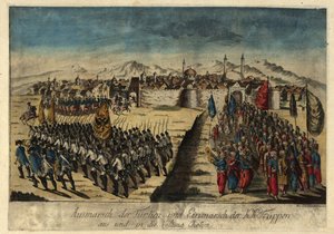 A Khotyn erőd feladása 1788. szeptember 29-én. alkotó: Johann Hieronymus Loeschenkohl