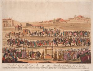 III. Szelim szultán belépése a szablyához 1789. április 13-án