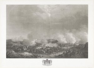 Orange hercege a Quatre-Bras-i csatában, 1815 Tizenkét lemez I. Vilmos brüsszeli érkezéséről és beiktatásáról, valamint az 1815-ös Quatre-Bras-i és Waterloo-i csatákról (sorozat címe) alkotó: Johann Hürlimann