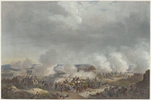 Orange hercege a Quatre-Bras-i csatában, 1815 Tizenkét lemez I. Vilmos brüsszeli érkezéséről és beiktatásáról, valamint az 1815-ös Quatre-Bras-i és Waterloo-i csatákról (sorozat címe) alkotó: Johann Hürlimann