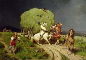 A szénás kocsi, 1874 alkotó: Johann Jakob Eduard Handwerk