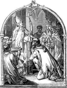 Widukind szász vezér megkeresztelkedése Illusztráció a német nép történetéből, E. Duller, 1840