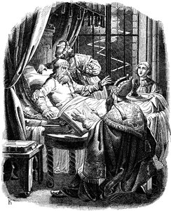 Oroszlán Henrik halála előtt Brunswiekben Illusztráció a Geschichte des deutschen Volkes-ből, E. Duller, 1840
