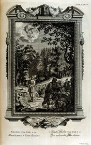 Ábrahám Izsák feláldozására készül alkotó: Johann Jakob Scheuchzer