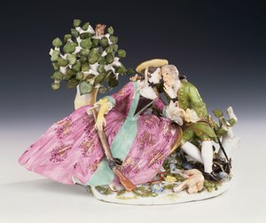 A többiek meisseni krinolincsoportja az eset során, 1745 körül (porcelán) alkotó: Johann Joachim Kaendler