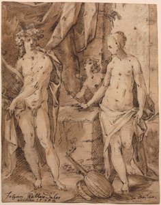 Apolló Eratóval és Cupidoval alkotó: Johann Kellerthaler