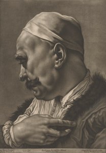 Egy sapkát viselő férfi portréja alkotó: Johann Lorenz Haid