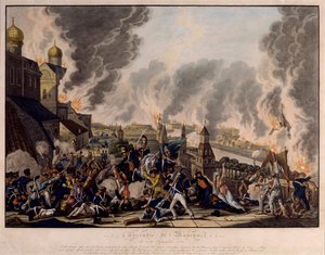 Moszkva felgyújtása 1812. szeptember 15-én. A Grande Armee (Franciaország) megrohamozta az orosz várost (napóleoni háborúk