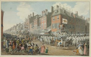 Parade of the Victuallers, Philadelphia, 1821 alkotó: Johann Ludwig Krimmel