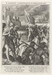 Kapisztrán Szent János vezeti a keresztény csapatokat Belgrád ostromában, 1615-ben alkotó: Johann Matthias Kager
