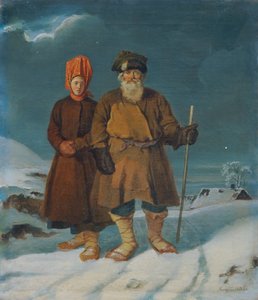 Orosz parasztpár alkotó: Johann Matthias Ranftl