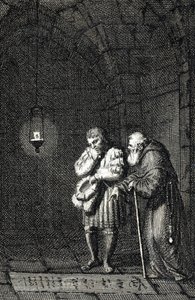 IV. Károly császár (1346-1378) a szászországi Widukind (vagy szász Wittekind) sírjára gyűjtött egy engri németországi 1377-ben (IV. Károly, Szent-római császár Widukind (Widuking vagy Wittekind) sírjában Engerben, Németország) Metszet szerző: Johann Michae