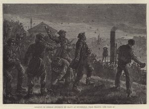 Szlávok német diákok elleni támadás a Prága melletti Kuchelbadban (metszet) alkotó: Johann Nepomuk (after) Schonberg