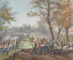 Csata Zalesiénél, Biala Podlaska mellett 1812 októberében, 1912 körül.