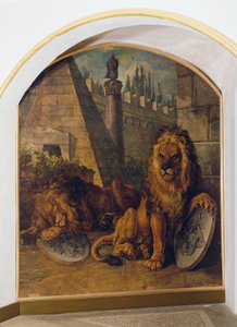 Oroszlán a Habsburg-Lotaringiai-ház címerével