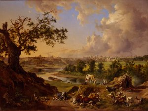 Moszkva kilátása a Veréb-hegyről, 1837