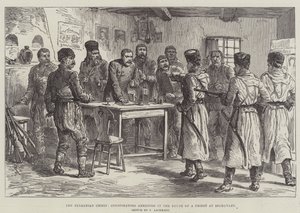 A bolgár válság, az összeesküvőket letartóztatták a beckovazti papházban alkotó: Johann Nepomuk Schonberg