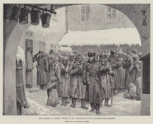 Az oroszországi éhínség, a szentpétervári rendőrség szállást ad a lakásoknak alkotó: Johann Nepomuk Schonberg