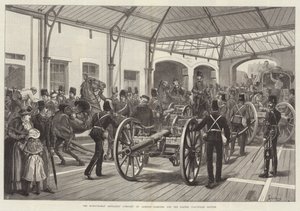 A Tiszteletreméltó Londoni Tüzérségi Társaság a Húsvéti Önkéntes Szemlére indul alkotó: Johann Nepomuk Schonberg