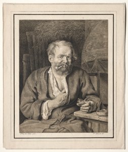 Asztalnál ülő, pipázó paraszt, 1817-1821.
