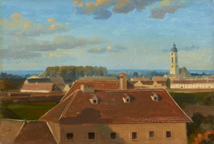 Kilátás a Schanzelről az Augartenre alkotó: Johann Peter Krafft