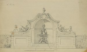 Szökőkút a Felső-Belvedere barackkertjében alkotó: Johann Peter Krafft